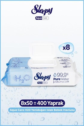 Sleepy Aquacare H2O Yenidoğan Islak Bebek Havlusu 8x50