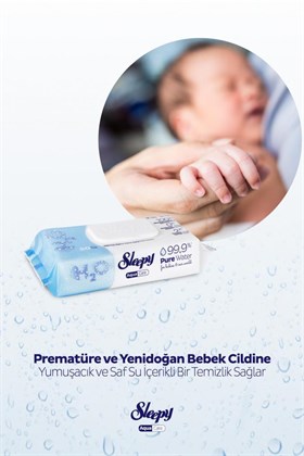 Sleepy Aquacare H2O Yenidoğan Islak Bebek Havlusu 2x50