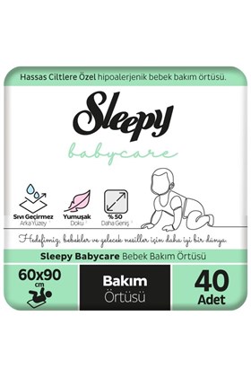 Sleepy Babycare Bebek Bakım Örtüsü 60x90 Cm 4x10 40 Adet