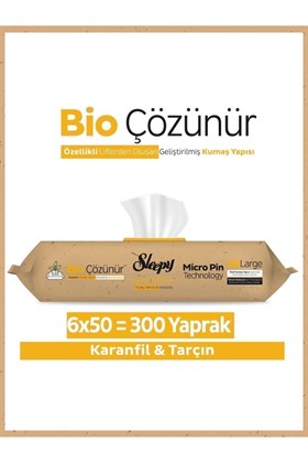 Sleepy Bio Çözünür Yüzey Temizlik Havlusu&mendili Karanfil&tarçın 6x50 (300 YAPRAK)