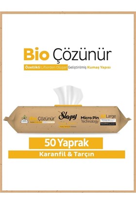 Sleepy Bio Çözünür Yüzey Temizlik Havlusu&mendili Karanfil&tarçın 50 Yaprak