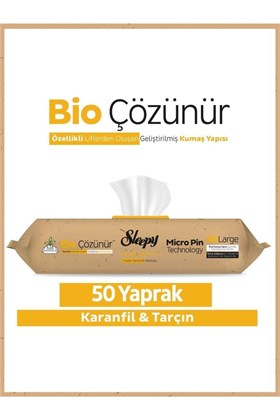 Sleepy Bio Çözünür Yüzey Temizlik Havlusu&mendili Karanfil&tarçın 50 Yaprak