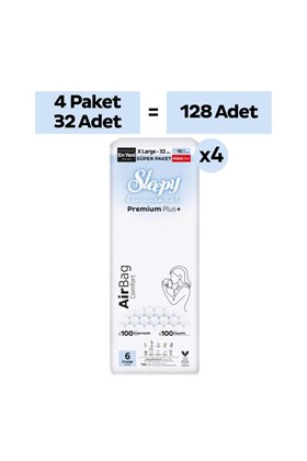 Sleepy Bio Natural Premium Plus Airbag Comfort Ultra Paket Külot Bez 6 Numara Xlarge 128 Adet
