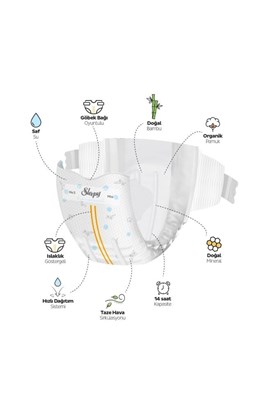 Sleepy Bio Natural Premium Plus Airbag Comfort Süper Paket Bebek Bezi 2 Numara Mini 68 Adet