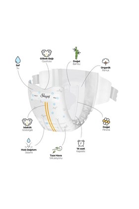 Sleepy Bio Natural Premium Plus Airbag Comfort Mega Paket Bebek Bezi 2 Numara Mini 204 Adet