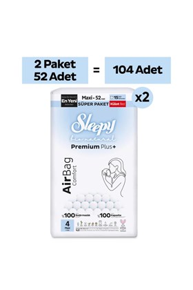 Sleepy Bio Natural Premium Plus Airbag Comfort Avantaj Paketi Külot Bez 4 Numara Maxi 104 Adet