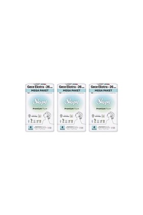Sleepy Bio Natural Premium Plus Hijyenik Ped Mega Paket Gece Extra 26X3 (78 Adet)