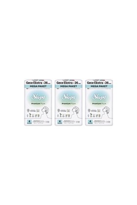 Sleepy Bio Natural Premium Plus Hijyenik Ped Mega Paket Gece Extra 26X3 (78 Adet)