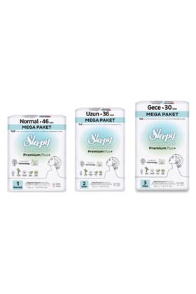 Sleepy Bio Natural Premium Plus Hijyenik Ped Mega Fırsat Paketi 112 Adet