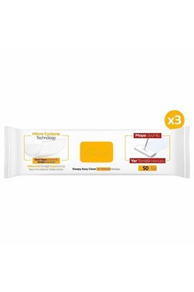Sleepy Easy Clean Arap Sabunu Katkılı Mopa Uyumlu Yer Temizlik Havlusu&mendili 3x50 (150 YAPRAK)