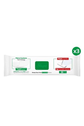 Sleepy Easy Clean Beyaz Sabun Katkılı Mopa Uyumlu Yer Temizlik Havlusu&mendili 3x50 (150 YAPRAK)