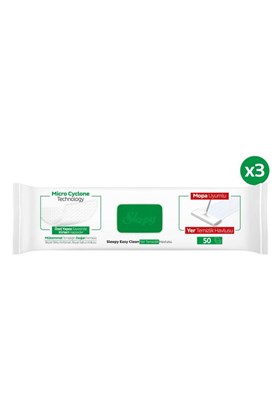 Sleepy Easy Clean Beyaz Sabun Katkılı Mopa Uyumlu Yer Temizlik Havlusu&mendili 3x50 (150 YAPRAK)