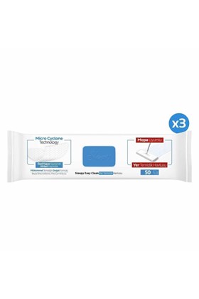 Sleepy Easy Clean Çamaşır Suyu Katkılı Mopa Uyumlu Yer Temizlik Havlusu&mendili 3x50 (150 YAPRAK)