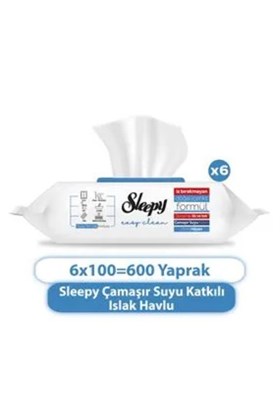 Sleepy Easy Clean Çamasır Suyu Katkılı Yüzey Temizlik Havlusu&Mendili 6x100 (600 Yaprak)
