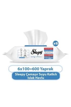 Sleepy Easy Clean Çamasır Suyu Katkılı Yüzey Temizlik Havlusu&Mendili 6x100 (600 Yaprak)