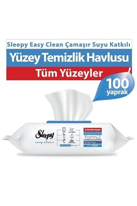 Sleepy Easy Clean Çamaşır Suyu Katkılı Yüzey Temizlik Havlusu&Mendili 100 Yaprak