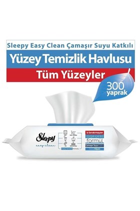 Sleepy Easy Clean Çamaşır Suyu Katkılı Yüzey Temizlik Havlusu&Mendili 3x100 (300 Yaprak)