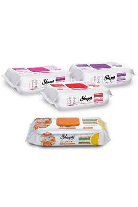 Sleepy Easy Clean Çiçek Serisi&Portakal Yağlı Süper Mutfak Yüzey Temizlik Havlusu&Mendili(3x100+50)