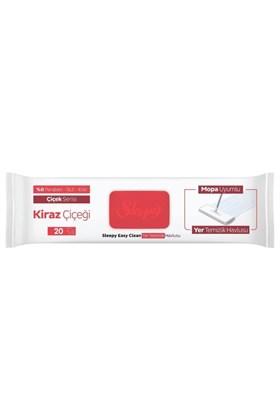 Sleepy Easy Clean Kiraz Çiçeği Mopa Uyumlu Yer Temizlik Havlusu&Mendili 20 Yaprak