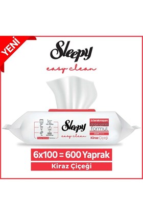 Sleepy Easy Clean Kiraz Çiçeği Yüzey Temizlik Havlusu&mendili 6x100 (600 YAPRAK)