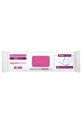 Sleepy Easy Clean Lilyum Buketi Mopa Uyumlu Yer Temizlik Havlusu&Mendili 20 Yaprak