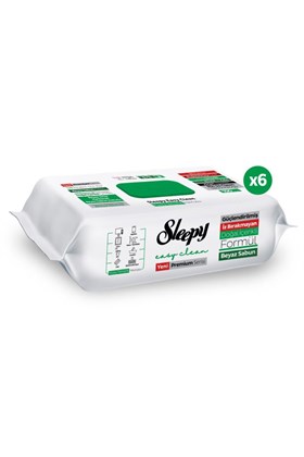 Sleepy Easy Clean Premium Beyaz Sabun Katkılı Yüzey Temizlik Havlusu Mendili 6x100 (600 Yaprak)