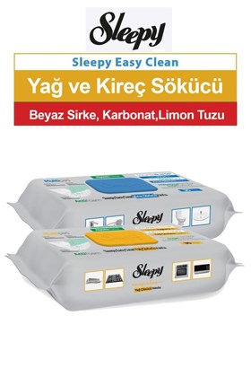Sleepy Easy Clean Süper Yağ Çözücü&kireç Sökücü Yüzey Temizlik Havlusu&mendili 2x30 (60 YAPRAK)