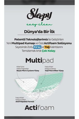 Sleepy Easy Clean Süper Yağ Çözücü&kireç Sökücü Yüzey Temizlik Havlusu&mendili 2x30 (60 YAPRAK)