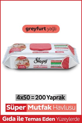 Sleepy Easy Clean Süper Yüzey Temizlik Mutfak Havlusu&mendili Greyfurt Yağlı 4x50 (200 YAPRAK)