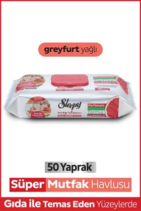 Sleepy Easy Clean Süper Yüzey Temizlik Mutfak Havlusu&Mendili Greyfurt Yağlı 50 Yaprak