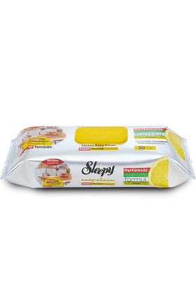 Sleepy Easy Clean Süper Yüzey Temizlik Mutfak Havlusu&Mendili Limon Yağlı 50 Yaprak