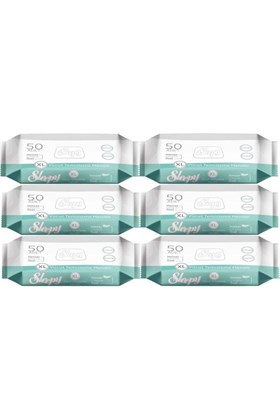 Sleepy Hasta Vücut Temizleme Islak Mendil Havlu 50 Yaprak XL (6 Lı Set)