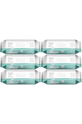 Sleepy Hasta Vücut Temizleme Islak Mendil Havlu 50 Yaprak XL (6 Lı Set)