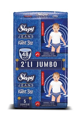 Sleepy Jeans Külot Bez 5 Beden Junior 2li Jumbo 48 Adet (11-18KG)