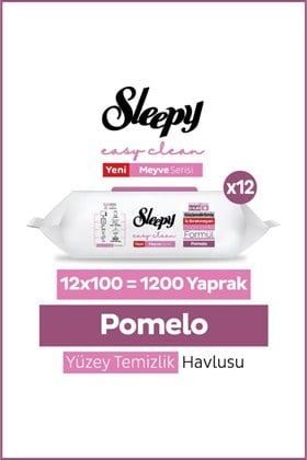 Sleepy Meyve Serisi Yüzey Temizlik Havlusu Mendili Pomelo 12x100 (1200 Yaprak)