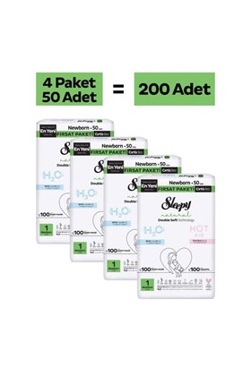Sleepy Natural Double Soft Fırsat Paketi Bebek Bezi 1 Numara Newborn 200 Adet