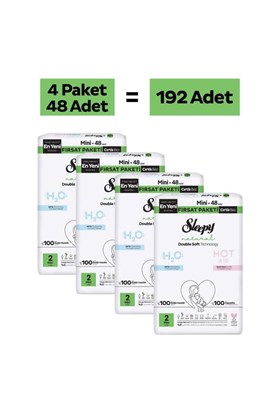 Sleepy Natural Double Soft Fırsat Paketi Bebek Bezi 2 Numara Mini 192 Adet