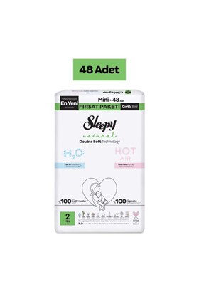 Sleepy Natural Double Soft Fırsat Paketi Bebek Bezi 2 Numara Mini 48 Adet