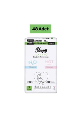 Sleepy Natural Double Soft Ultra Paket Bebek Bezi 7 Numara Xxlarge 48 Adet