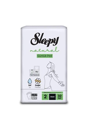 Sleepy Natural Ultra Hassas Günlük Ped Uzun 32 Adet Ped