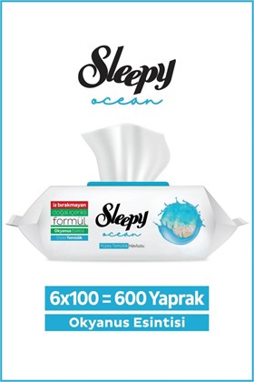 Sleepy Ocean Yüzey Temizlik Havlusu&Mendili Okyanus Esintisi 6x100 (600 Yaprak)