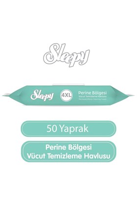 Sleepy Perine Bölgesi Vücut Temizleme Havlusu 50 Yaprak