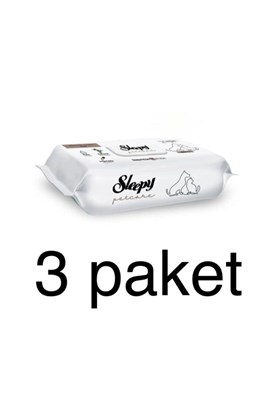 Sleepy Petcare Evcil Hayvan Islak Havlusu 60 Yaprak 3 Paket Kedi Köpek Pati Sevimli Dostlar