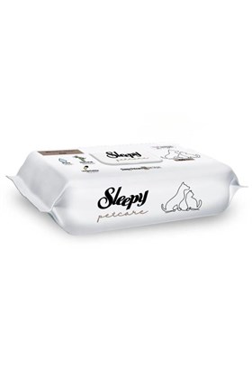 Sleepy Petcare Evcil Hayvan Islak Havlusu 60 Yaprak 3 Paket Kedi Köpek Pati Sevimli Dostlar