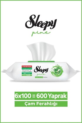 Sleepy Pine Yüzey Temizlik Havlusu&Mendili Çam Ferahlığı 6x100 (600 Yaprak)