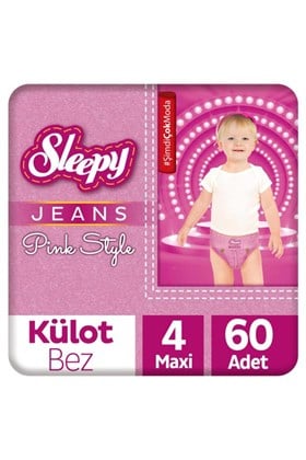 Sleepy Pink Jeans Külot Bez 4 Numara Maxi 2li Jumbo 60 Adet