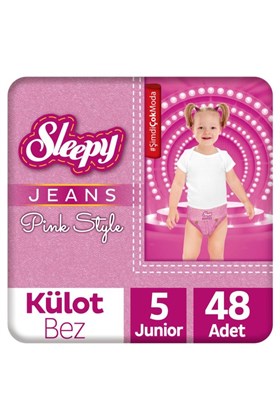 Sleepy Pink Jeans Külot Bez 5 Numara Junior 2li Jumbo 48 Adet