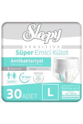 Sleepy Sensitive Antibakteriyel Emici Külot Large 30 Adet