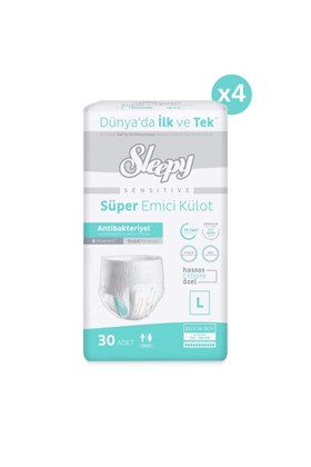 Sleepy Sensitive Antibakteriyel Emici Külot Large 30x4 120 Adet