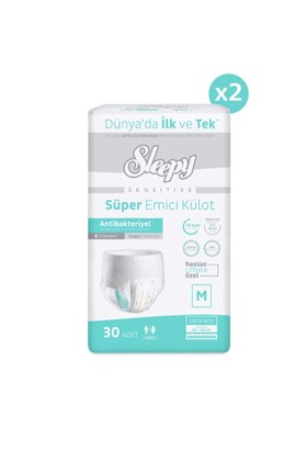 Sleepy Sensitive Antibakteriyel Emici Külot Medium 30x2 60 Adet